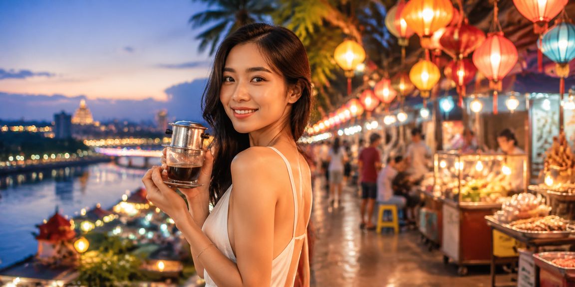 Người dùng đăng ký tài khoản 1179 tại Huế với ly cà phê Việt Nam
