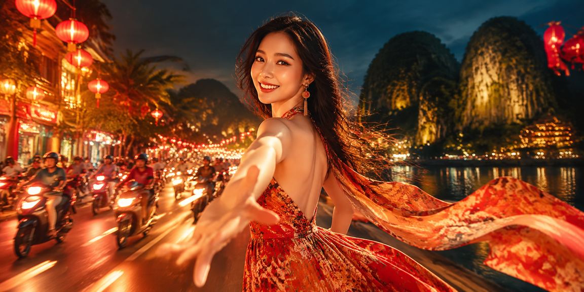 Toàn cảnh khu vui chơi giải trí casino hiện đại tại Ninh Bình với ánh đèn neon